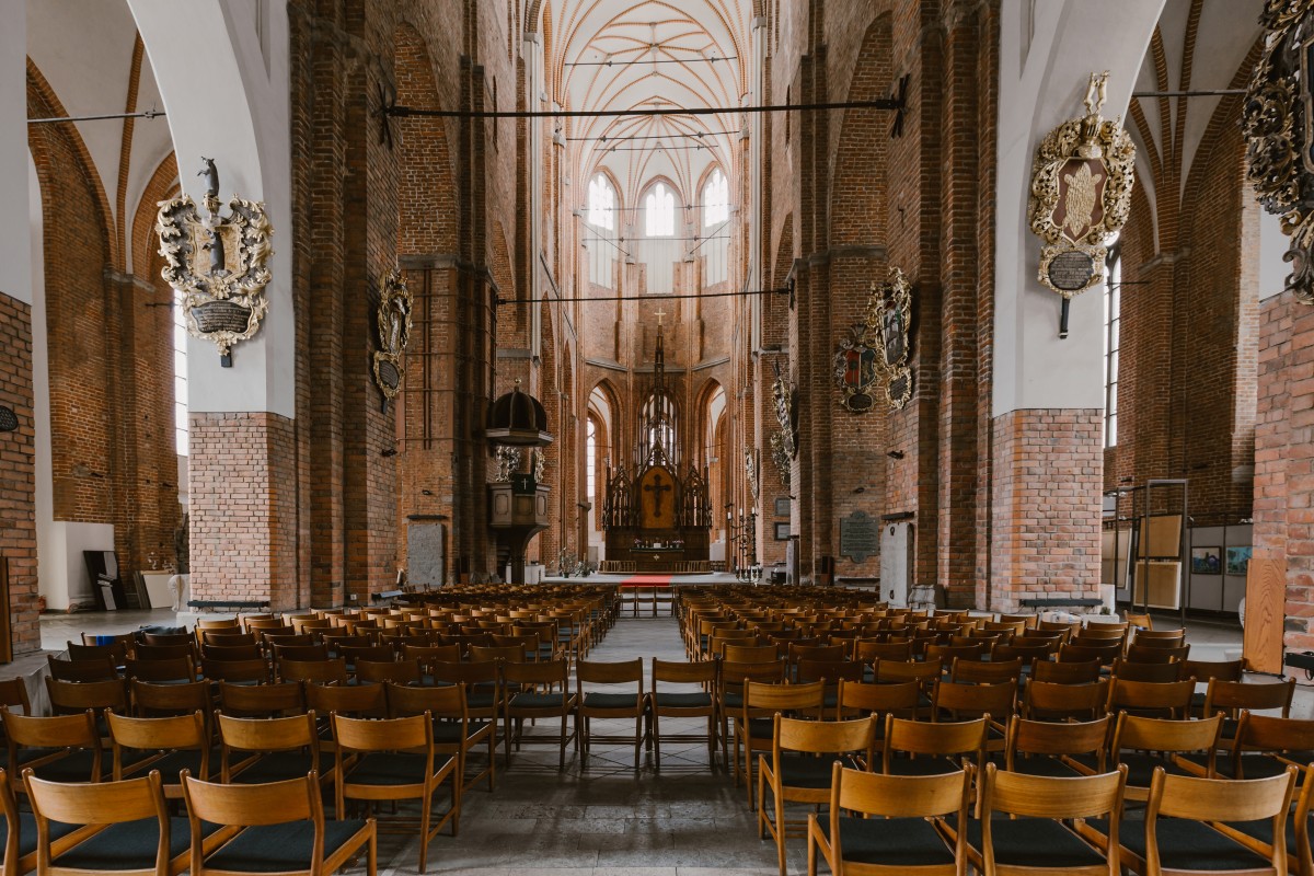 The contemporary interior of St Peter’s in Riga